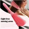 Escova de cabelo oito garras pente tira o antiknot plástico ribs forma entrega de gotas produtos cuidados de cuidados dhkby