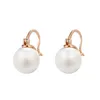 Stud Moveski 925 Sterling Silver Korean version av Simple Retro Pearl Earrings Women Light Luxury Highend Jewelry Party Gift 230307