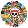 50 Uds. Pegatinas de calavera pirata Jolly Roger pegatinas de grafiti para equipaje DIY portátil monopatín motocicleta bicicleta pegatina