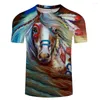 Camisetas T Men Camisetas Animais Camisa impressa 3D Moda de moda Harajuku Camisetas casuais de manga curta casual