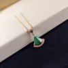 Buigari rok serie Designer ketting voor vrouwelijke fan -vormige malachiet goud vergulde 18K hoogste aanrechtkwaliteit mode klassieke stijl premium geschenken 013