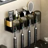 Porte-brosse à dents bjr en alliage d'aluminium support mural poinçon installation gratuite porte-dentifrice accessoires de salle de bain 230308