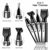 Clippers Trimmers 4 in 1 Electric Nose Ear Hair Trimmer Painless Rechargeable Men Women Trimming Sideburns Eyebrows Beard Hair Clipper Cut Shaver 230307