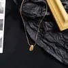 Choker Allme Simple Gold Color Metal Geometric Pendant Necklace For Women Mujer Oregelbundna mynt Minimalistiska smycken