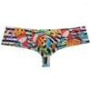 Underpants Sexy Men's Brazilain Bikini Thong Printed Sheeting Underwear Cheeky Boxer Briefs 1/2 Rear Coverage Para Hombre