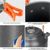 Camp Kitchen Camping-Kochgeschirr-Set, Outdoor-Kochset, Aluminium-Ausrüstung, Topf, Reisegeschirr, Wandern, Picknick, Grillen, 230307