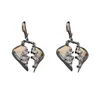 Pendientes colgantes Minar coreano japonés Bling CZ Zirconia cúbica en forma de corazón para mujer Color plata cobre roto amor gota pendiente