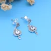 Brincho de pingente de lágrima de testa brilhante 925 prata esterlina para pandora feminino designer de casamento jóia namorada presente cz brincos de diamante com caixa original