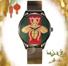 Hombres de calidad superior Bee Tiger Snake Dial Watch business switzerlan reloj Hombre Big Diamonds Ring Luxury Movimiento de cuarzo Relojes al por mayor regalos de los hombres reloj de pulsera