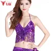 Stage Wear Sexy Women's Belly Dance Costume Bras Sequins Tasselsbras Clothes Bra Tops