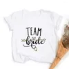 Damen T-Shirts Hochzeit Team Braut Bräutigam T-Shirt Damen Herren Kurzarm Bachelorette Party T-Shirt Damen T-Shirts Brautjungfer Tops