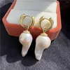 Boucles d'oreilles pendantes Naturel Culture Blanc Keshi Baroque Perle Argent Or Mignon Pour Dame Fille Cadeau