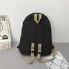 Zaino Zaini in tela Tessuto di cotone Borse per il tempo libero o da viaggio Borsa a tracolla in denim nero tinta unita unisex Scuola Girs di alta qualità