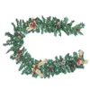 Dekorativa blommor 1,8 m jularland Green Rattan Wreath Decor Home Xmas Party Artificial Tree Banner hängande prydnad