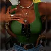 Canotte da donna Canotta sexy con fasciatura Girocollo senza maniche Canotta in puro colore Top alla moda per abbigliamento femminile