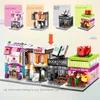 منزل لبنات Mini City Store Street View Snack Street Children's Toys Boys and Girls Gifts