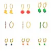 Boucles d'oreilles créoles pour femmes, couleur argent et or, style bohème, Huggies pour filles, petits cerceaux colorés, bijoux fins