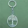 Keychains Bioscience Molecule Key Chains Fashion Geometric Jewellery Tree Of Life With A DNA Car Keychain Bag Keyring For Women Men