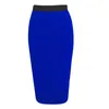 Jupes élégantes taille haute Midi jupe pour femmes 2023 grande taille bureau OL crayon fente noir rouge bleu Stretch pansement femmes