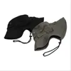 Chapeaux à large bord Nouveau Chapeau de pêcheur de camouflage Protection solaire extérieure réglable Unisexe Cordon de serrage pliable Casquette de pêche d'été Casquette de bassin R230308