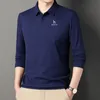 Herrpolos Hazzys herr golfkläder vår/hösten mäns casual t-shirt mäns solida färg långärmad polo skjorta smal topp 230308