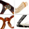 Солнцезащитные очки Рамки ацетатные очки мужчины GLSSES ​​Персонализированные ретро -пограничные оптические очки, приготовленные на очки, 230307