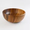 Bowls Unique Round Shape Natural Wooden Dinnerware Serving Acacia Wood Bowl For Fruits Or Salads
