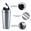 Water Bottles Sport Shaker Cup Stainless Steel Vacuum Mixer Outdoor Drinkware Double Layer Protein Powder 500ML 230308