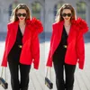 Red Flower Women Blazer Suit Kartyl Damowe Kurtka Prom Formalne noszenie na wesele tylko jeden kawałek