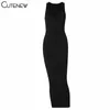 Casual Dresses Cute Ribbed Knitted Solid Sexy V-Neck Bodycon Long Dress Women's Summer Stretch Beach Vacation Lady Streetwear