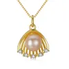 Women shell design freshwater pearl s925 silver pendant necklace sexy and charming collar chain necklace jewelry valentine's day gift