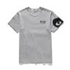 デザイナーティーメンズTシャツcdg com des garconsプレイロゴレッドハートショートスリーブTシャツホワイトXLブランド