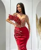 2023 Arabski Aso Ebi Red Mermaid Sukienki na bal