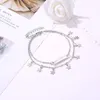 Bracelets de cheville double couche pour femmes, bijoux de plage, pendentif étoile, breloques en or, étiquette, talons Boho, cadeau