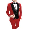 Costumes pour hommes Blazers 2023 Printemps Automne Est Mode Beau Costume Bleu Homme Business Mâle Mariage Pour Hommes Slim Fit Tuxedos 3 Pièce