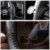 Steering Wheel Covers For E39 E46 325i E53 X5 Hand Stitch Genuine Leather Auto Wrap Black Car Cover