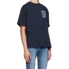 2023 Herr- och kvinnors mode-t-shirt varumärke Rhude s SEAL SHORT SLEVE Black Cotton Summer Loose Half Round Neck Par 76 GD