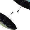 Umbrellas K3NA Automatic Reverse Folding Umbrella With Safety Reflective Strip LED Light 10 Rib