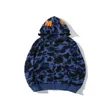 Herenontwerper Hoodie Volledige zip -omhoog Shark hoodies voor vrouw Black camouflage jas Blue Hoody Hoody Hoody Sweatshirt Sweater Lange mouw Tech