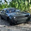 Diecast Model 1 32 Dodge Challenger SRT Alloy Sports Car Model Diecast Toy Metal Muscle Car Model Simulation Sound and Light Childrens Gifts 230308