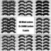 8D False Eyelashes 25MM 5 Pairs Makeup Eyes Eyelash Extension Faux Mink Natural Thick Long Fluffy Soft Wispy Black Fake Lashes Bulk Wholesales Cilia G01