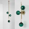 Lampes murales 2023 Nordic Restaurant Lustre Creative Designer TV Chambre Bar Chevet Longue Lampe Vert Foncé