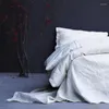 Bettwäsche-Sets aus reinem Leinen, Bettbezug, elastisches Spannbettlaken, Kissenbezug, Bettdecke, Einzel-, Doppel-, King-Size-Größe