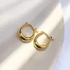 Stud Yunli Real 18K Gold Hoop Earring Pure AU750 U Shape Luxury Vintage örhängen för kvinnor Fina smycken gåva EA021 230307