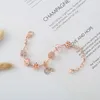Bracelets de charme 2023 Rose Gold Love Heart Extension Chain Lady Bracelet DIY Champignon Cristal Pendentif Woens Cadeaux