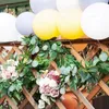 Decorative Flowers & Wreaths Artificial Eucalyptus With Willow Garland Fake Vine Plant Leaves Faux Silver Dollar Greenery