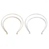 Headpieces Gold Silver For Head Band Metal Hairwear Hair Bands Blank Base Setting Women Wedding Jewelry Making Components DIY