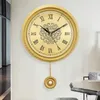 Wall Clocks Nordic Clock Modern Design Pure Copper Silent Watches Home Decor Gold Large Pendulu Living Room Gift Idea