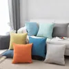 Pillow Case Linen Candy Color Living Room Sofa Decoration Square Pure Pigment Pillowcase Cover Wholesale Bulk