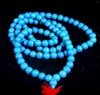 Pendant Necklaces Wholesale Tibetan 8-12mm Buddhist 108 Turquoise Prayer Beads Mala Necklace